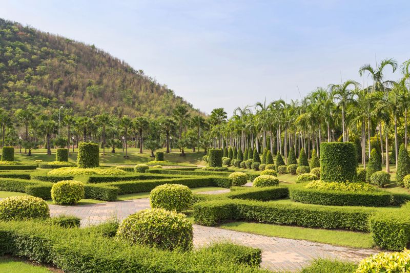 Landscape with Sculpted Shrubs