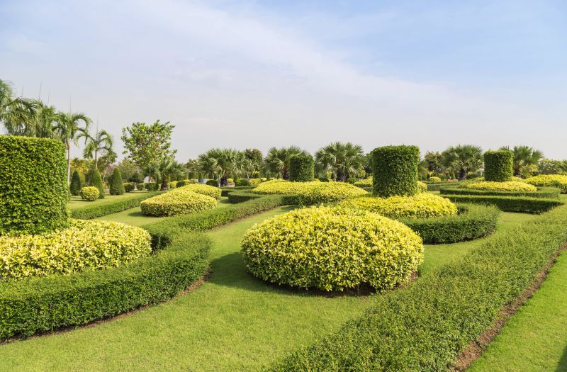Garden with Neatly Trimmed Shrubs